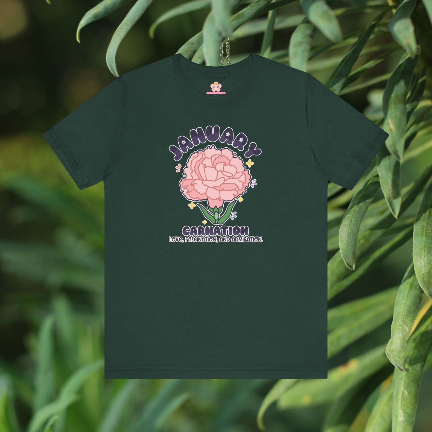 January Birth Flower T-Shirt | Carnation | Unique Birthday Gifts for Her | BloomsByBirth Floral Tees