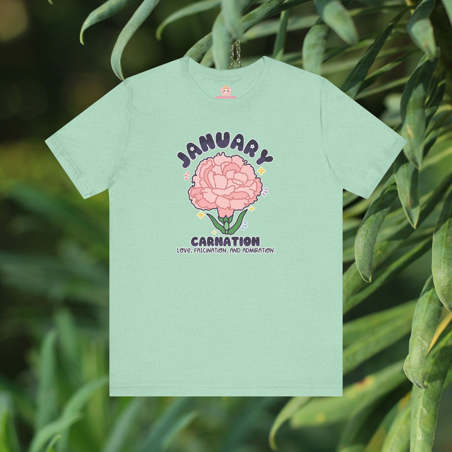 January Birth Flower T-Shirt | Carnation | Unique Birthday Gifts for Her | BloomsByBirth Floral Tees