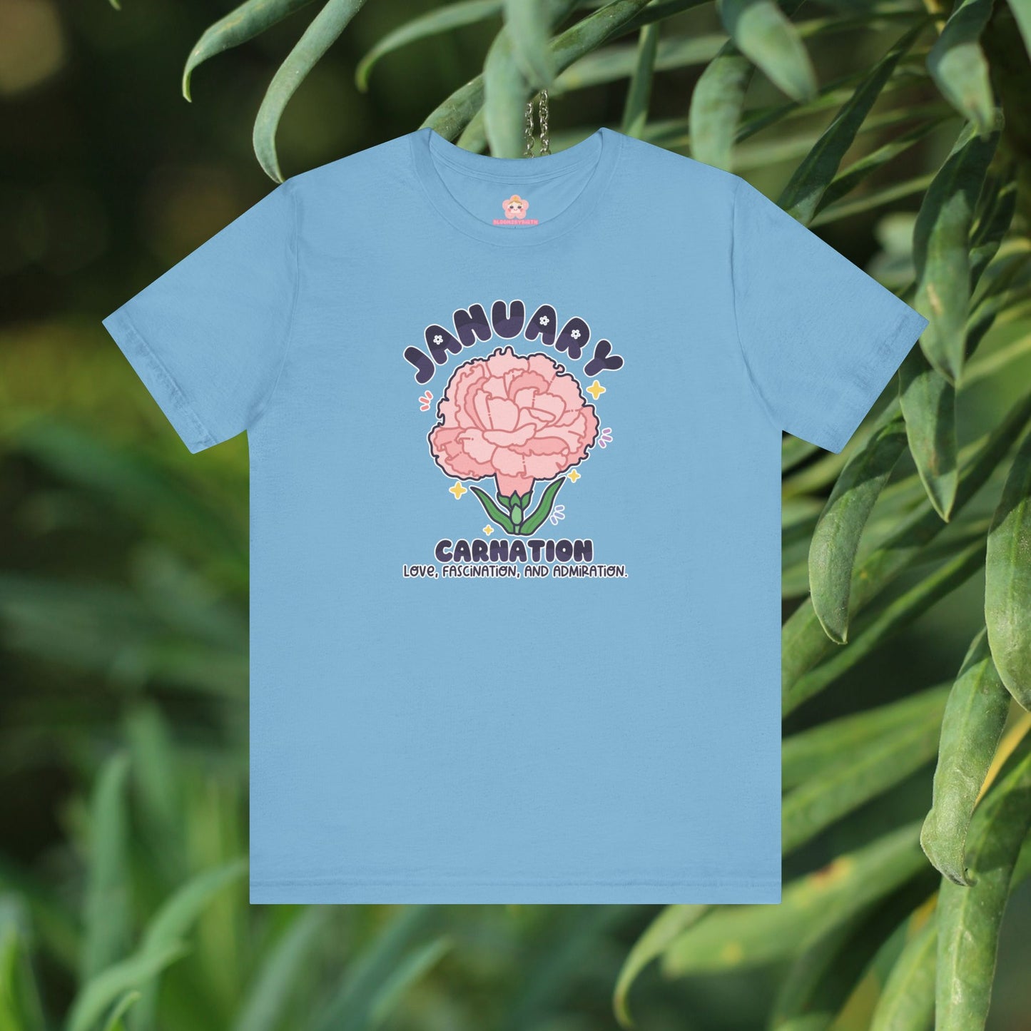 January Birth Flower T-Shirt | Carnation | Unique Birthday Gifts for Her | BloomsByBirth Floral Tees