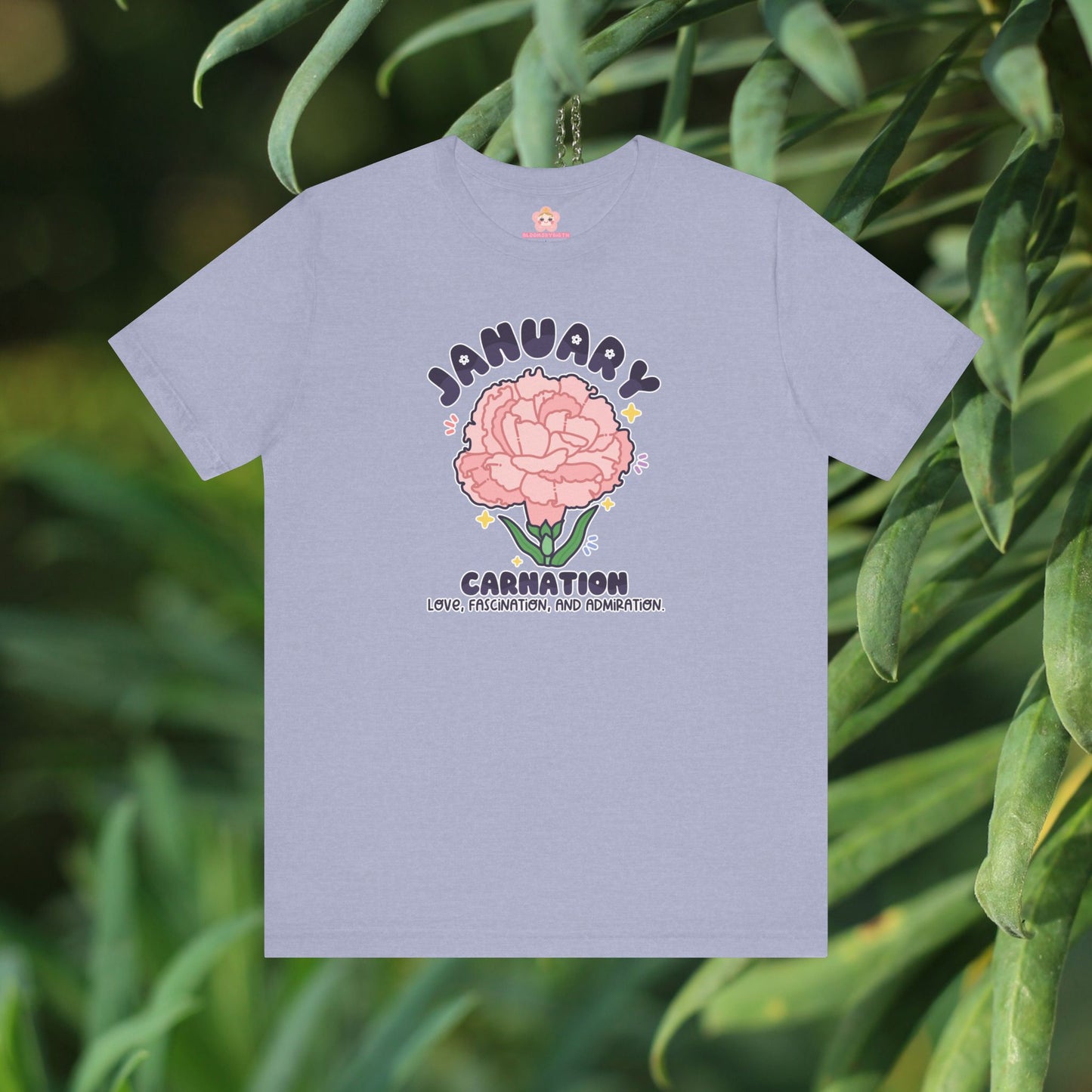 January Birth Flower T-Shirt | Carnation | Unique Birthday Gifts for Her | BloomsByBirth Floral Tees