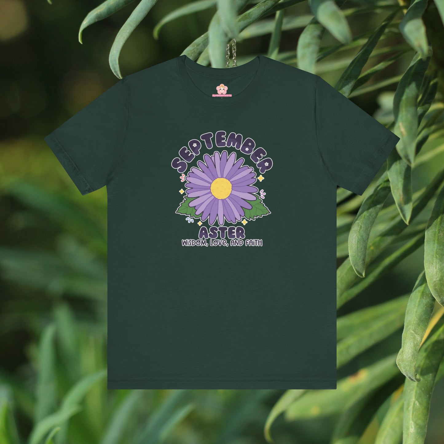 September Birth Flower T-Shirt | Aster | Unique Birthday Gifts for Her | BloomsByBirth Floral Tees