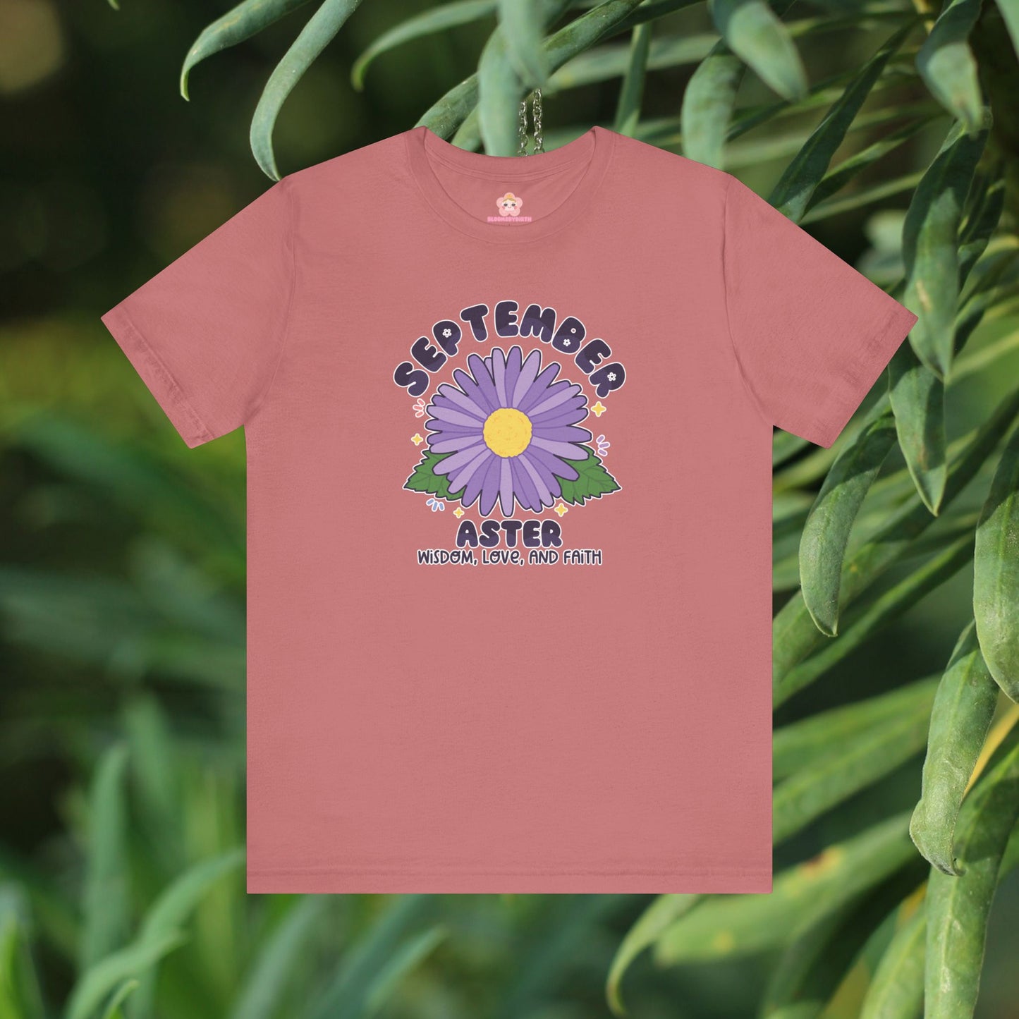 September Birth Flower T-Shirt | Aster | Unique Birthday Gifts for Her | BloomsByBirth Floral Tees