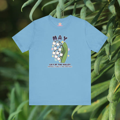 May Birth Flower T-Shirt | Lily Of The Valley | Unique Birthday Gifts for Her | BloomsByBirth Floral Tees