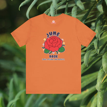 June Birth Flower T-Shirt | Rose | Unique Birthday Gifts for Her | BloomsByBirth Floral Tees