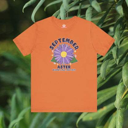 September Birth Flower T-Shirt | Aster | Unique Birthday Gifts for Her | BloomsByBirth Floral Tees
