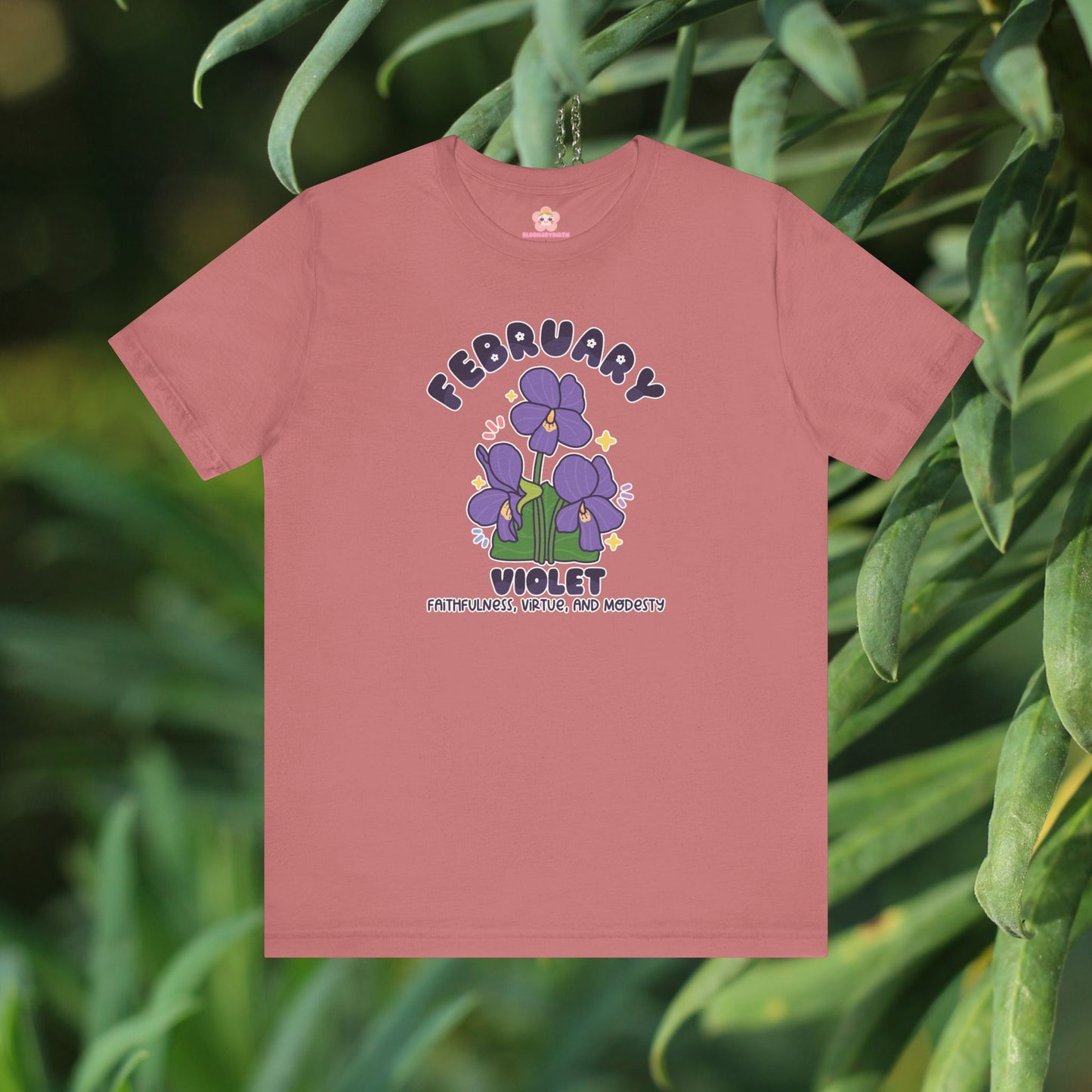February Birth Flower T-Shirt | Violet | Unique Birthday Gifts for Her | BloomsByBirth Floral Tees