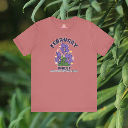 February Birth Flower T-Shirt | Violet | Unique Birthday Gifts for Her | BloomsByBirth Floral Tees