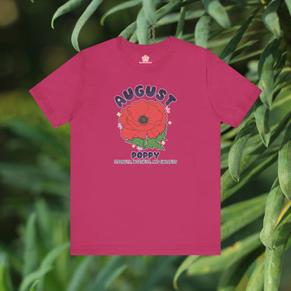 August Birth Flower T-Shirt | Poppy | Unique Birthday Gifts for Her | BloomsByBirth Floral Tees