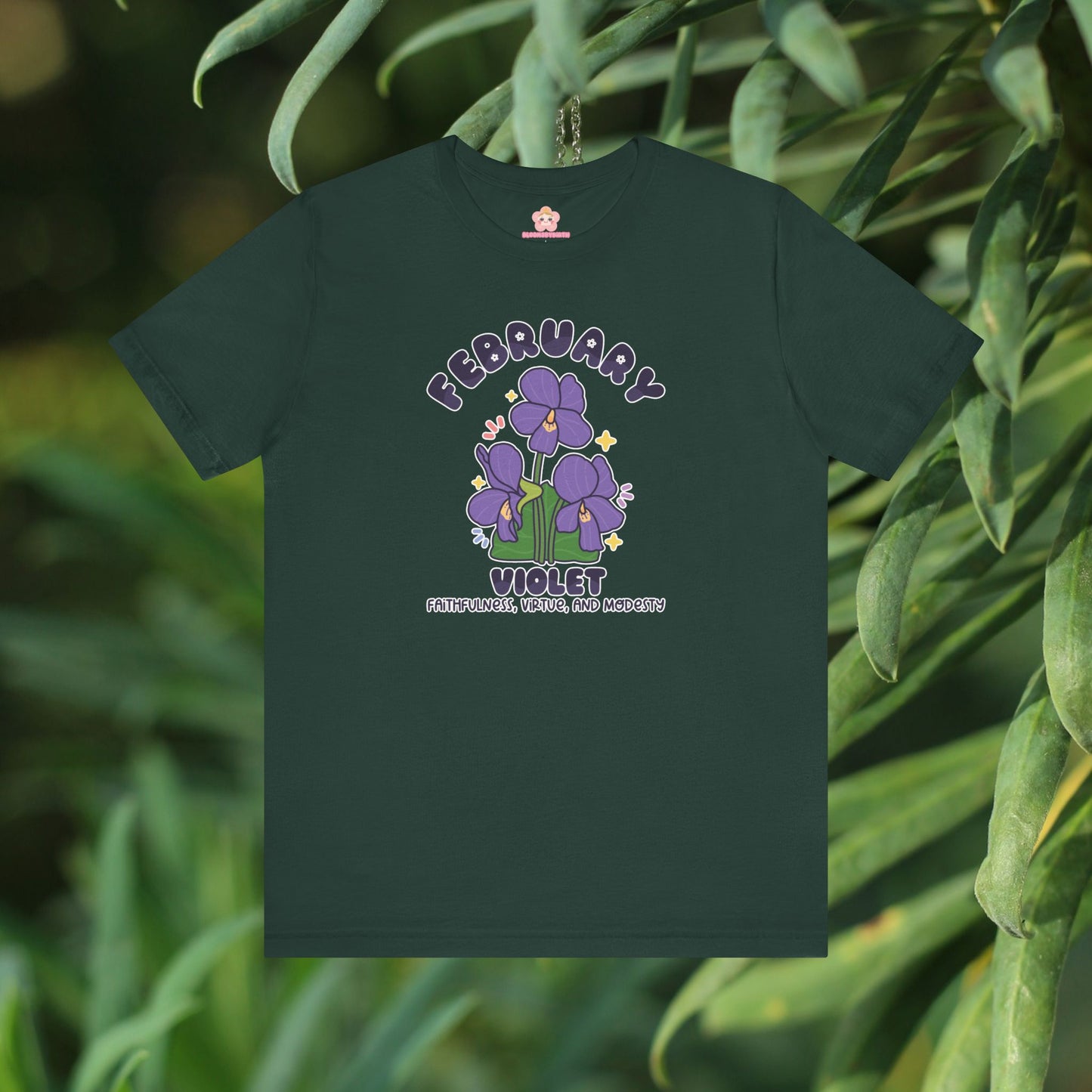 February Birth Flower T-Shirt | Violet | Unique Birthday Gifts for Her | BloomsByBirth Floral Tees