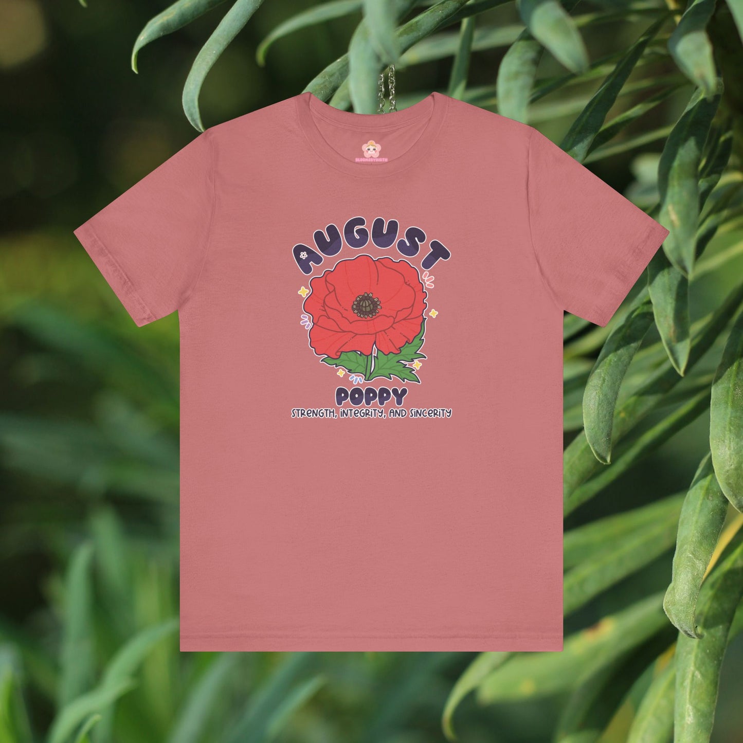 August Birth Flower T-Shirt | Poppy | Unique Birthday Gifts for Her | BloomsByBirth Floral Tees