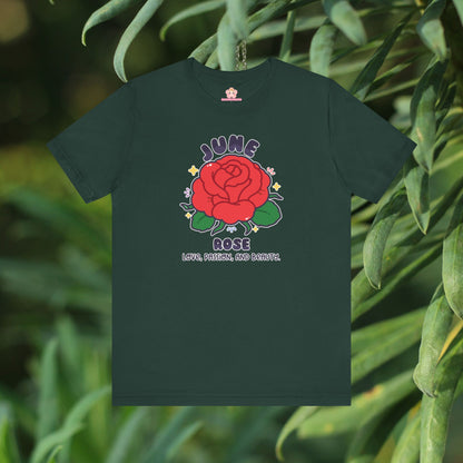 June Birth Flower T-Shirt | Rose | Unique Birthday Gifts for Her | BloomsByBirth Floral Tees