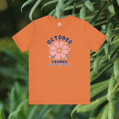 October Birth Flower T-Shirt | Cosmo | Unique Birthday Gifts for Her | BloomsByBirth Floral Tees