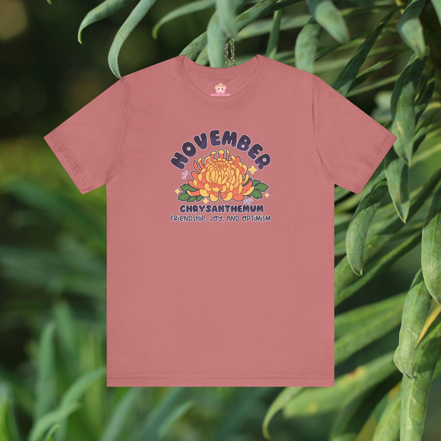 November Birth Flower T-Shirt | Chrysanthemum | Unique Birthday Gifts for Her | BloomsByBirth Floral Tees