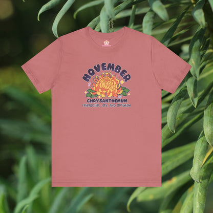 November Birth Flower T-Shirt | Chrysanthemum | Unique Birthday Gifts for Her | BloomsByBirth Floral Tees