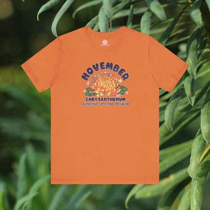 November Birth Flower T-Shirt | Chrysanthemum | Unique Birthday Gifts for Her | BloomsByBirth Floral Tees