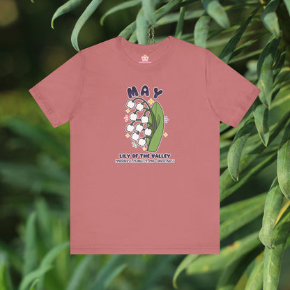 May Birth Flower T-Shirt | Lily Of The Valley | Unique Birthday Gifts for Her | BloomsByBirth Floral Tees