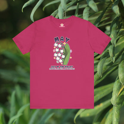 May Birth Flower T-Shirt | Lily Of The Valley | Unique Birthday Gifts for Her | BloomsByBirth Floral Tees