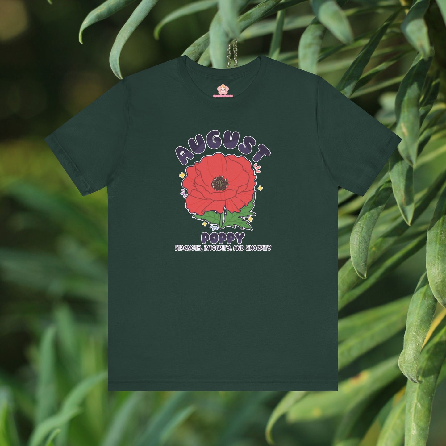 August Birth Flower T-Shirt | Poppy | Unique Birthday Gifts for Her | BloomsByBirth Floral Tees