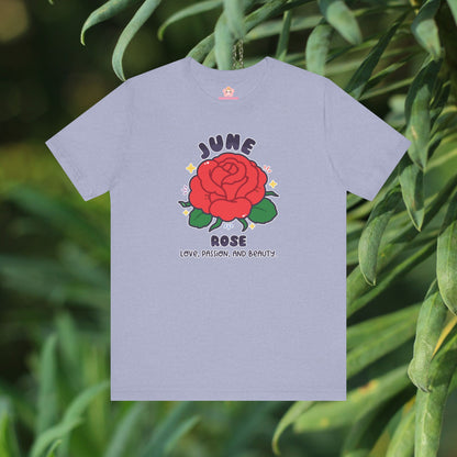 June Birth Flower T-Shirt | Rose | Unique Birthday Gifts for Her | BloomsByBirth Floral Tees