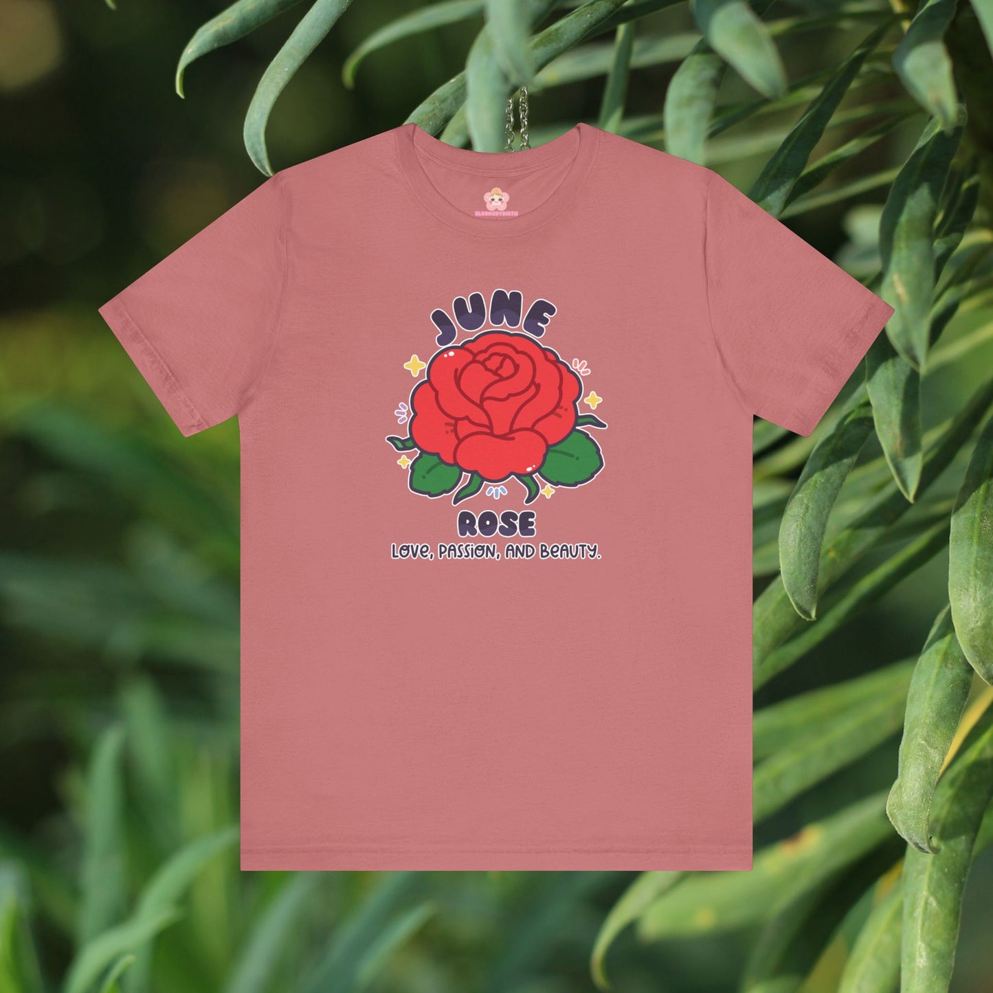 June Birth Flower T-Shirt | Rose | Unique Birthday Gifts for Her | BloomsByBirth Floral Tees