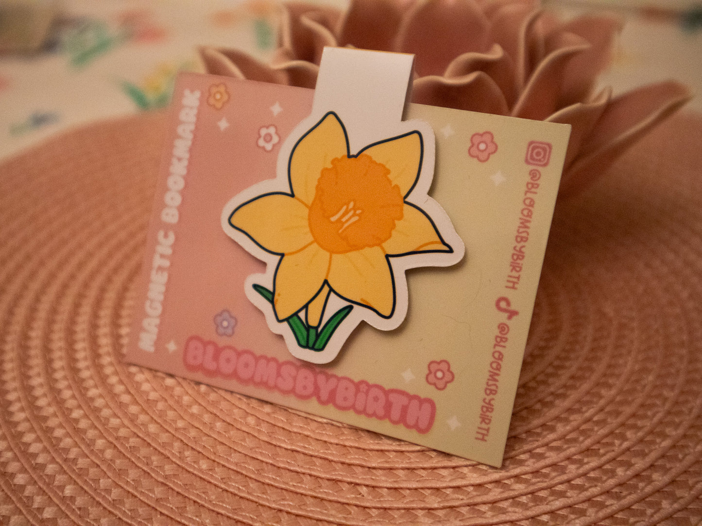 March Birth Flower Magnetic Bookmark - Daffodil Design - Spring Inspired Bookmark